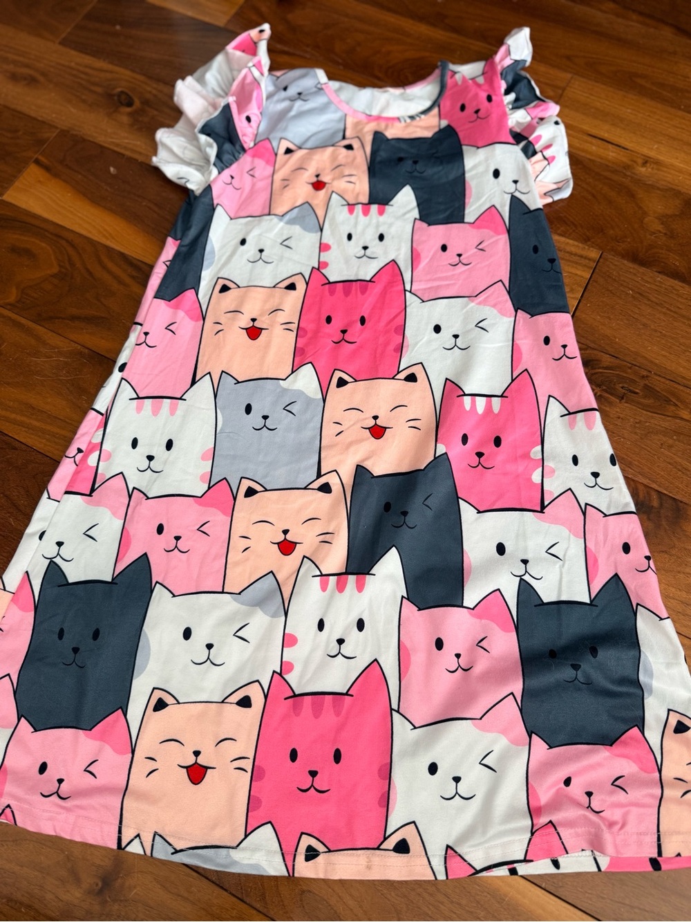 Girls' Pink & Navy Cat Print  dress size 10